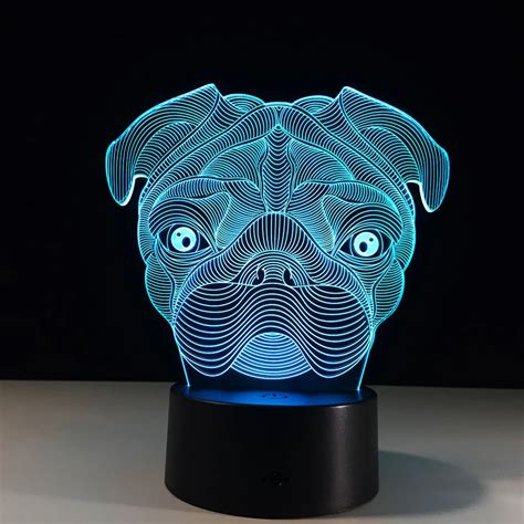 Cute Pug Dog Night Light Baby Animal Led Lights Table Lamps For Home