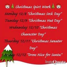 While there are a lot of fun spirit week dress up days ideas for high school, we think this one is especially. Image result for holiday spirit week ideas | Holiday spirit week, Christmas spirit, School ...