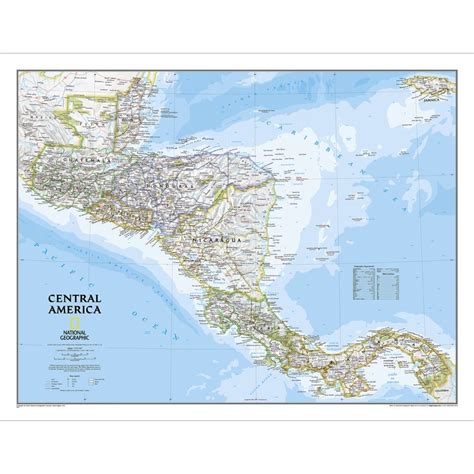 Themapstore National Geographic Central America Wall Map