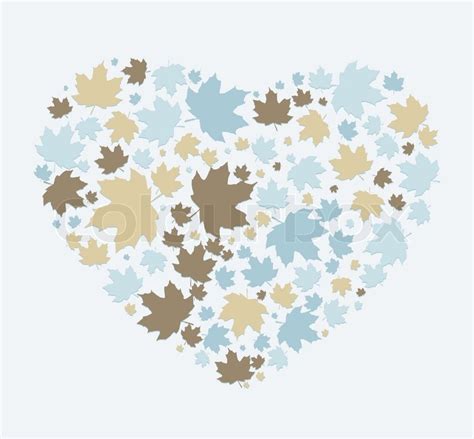 Heart Made Out Of Maple Leaves Stock Vector Colourbox