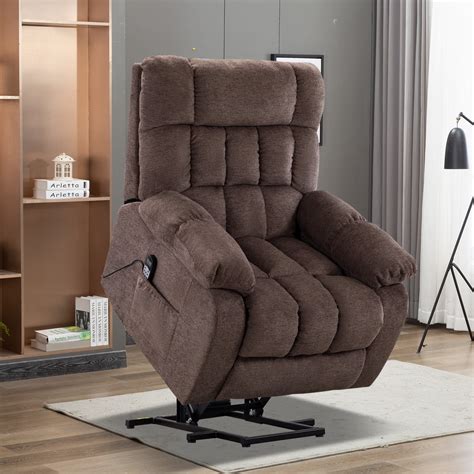 Contemporary Electric Recliner Chair Grey Leather Electric Recliner