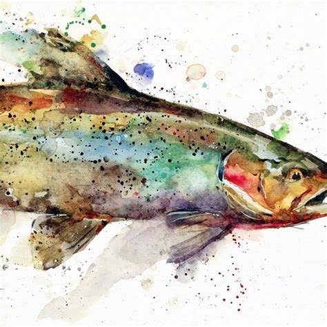 Trout Watercolor Fish Print By Dean Crouser Etsy
