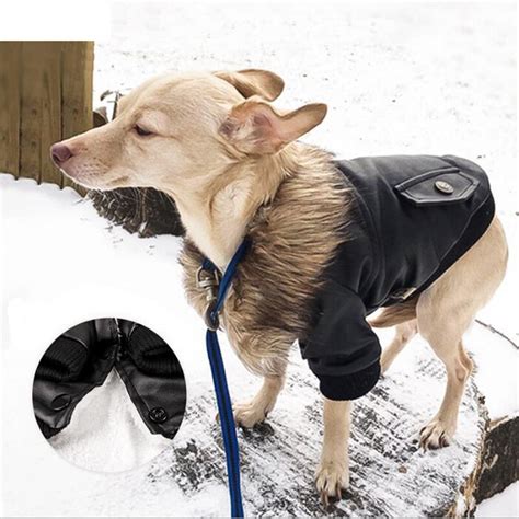 Buy Pet Dog Winter Clothing Leather Windproof Coat