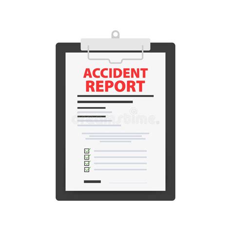 Accident Report Form Write Application Clipboard Document Vector