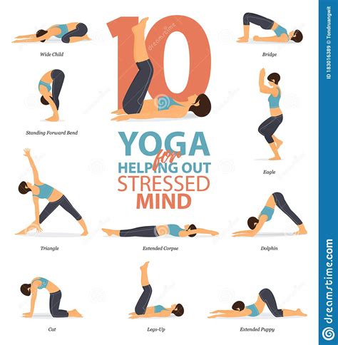 10 Poses De Yoga Para El Yoga En Casa En El Concepto De Ayudar A La