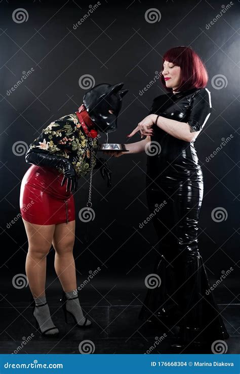 Latex Lesbian Lovers Foreplay With Milk Bdsm Petplay Kinky Game On