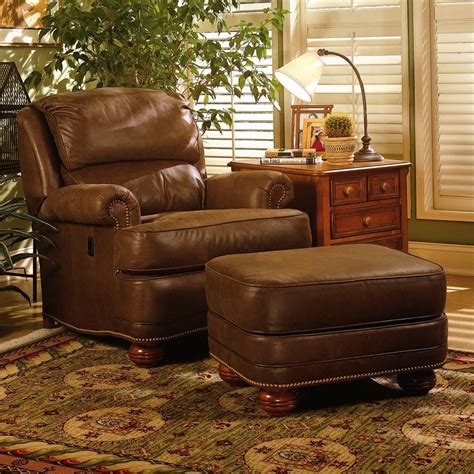 988 Upholstered Tilt Back Recliner Chair And Ottoman Furniture
