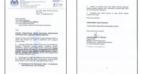 Tajuk surat  jarak di antara tajuk surat ialah dua barisan di bawah mengadap atau pembukaan surat. BAHASA DAN PENYUNTINGAN