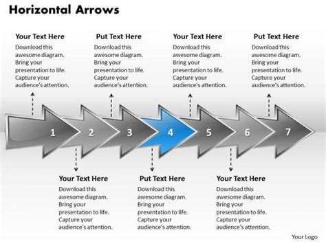 Ppt Horizontal Powerpoint Graphics Arrows Describing Seven Aspects