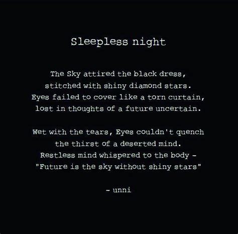 A Sleepless Night Is My Poem About What I Have Been Experiencing Every