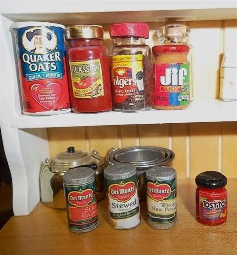 How To Canned Foods For The Dollhouse Pantry Miniature Kitchen