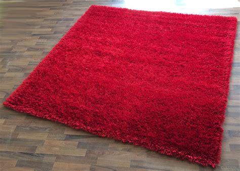 Hallo und herzlich willkommen zu unserem test. Shaggy Hochflor Langflor Teppich | quadratisch rot 200x200 ...