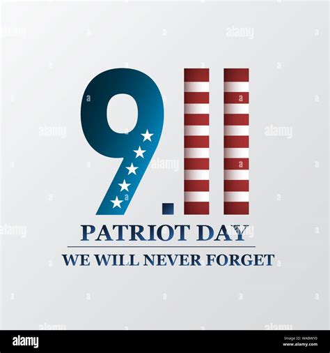Patriot Day We Will Never Forget September 11 Design For Postcard