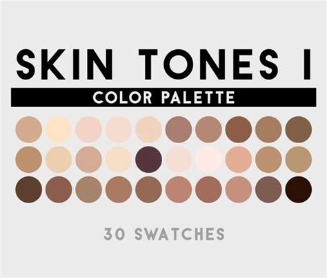 Skin Tones I Color Palette For Procreate Adobe Photoshop Etsy Skin