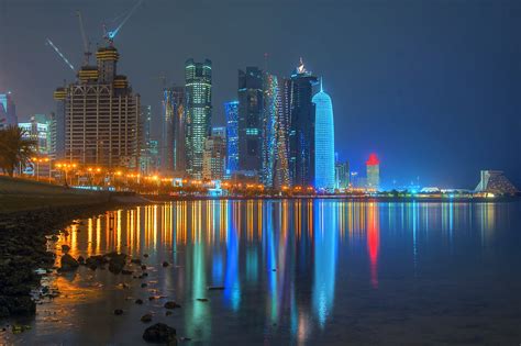 Doha Skyline At Night