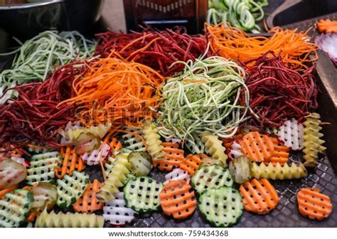 Different Raw Shredded Vegetables Example Healthy Stock Photo 759434368