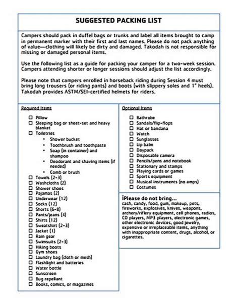 packing list template whats  good     serve customers