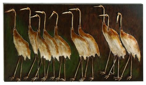 Urban designs handcrafted flock of birds metal wall art. Beautiful Metal Wall Statue Brown Birds Nature Theme Home ...