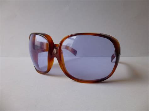 Vintage 70s Uvex German Oversized Bug Eye Sunglasses Ginger Tortoise Frame Grayblue Lenses