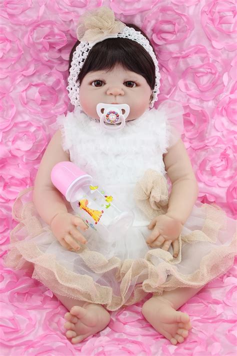 Full Silicone Body Reborn Girl Baby Doll Toy 55cm Cute Princess Newborn