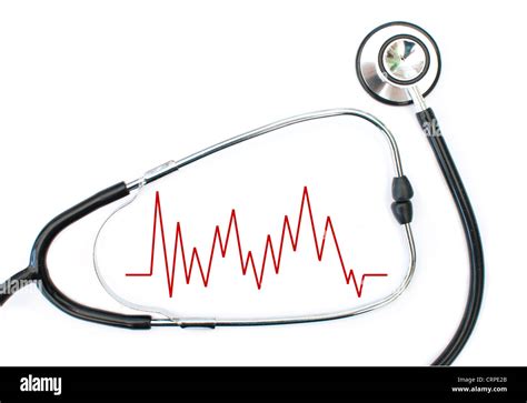Stethoscope And Line Graph Ecg Stock Photo Alamy