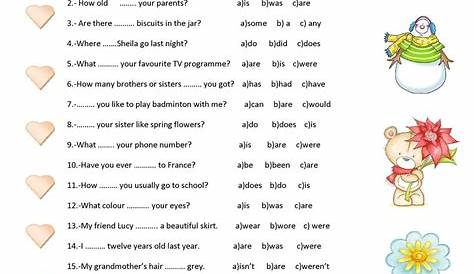 grammar practice worksheet answers