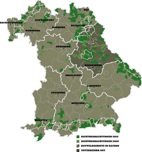 Karte map coburg bamberg weiden bayreuth hof kempten lindau memmingen rosenheim freising landshut straubing passau. Rotwild in Bayern - Hochwildhegegemeinschaft Oberpfalz Nord - Veldensteiner Forst