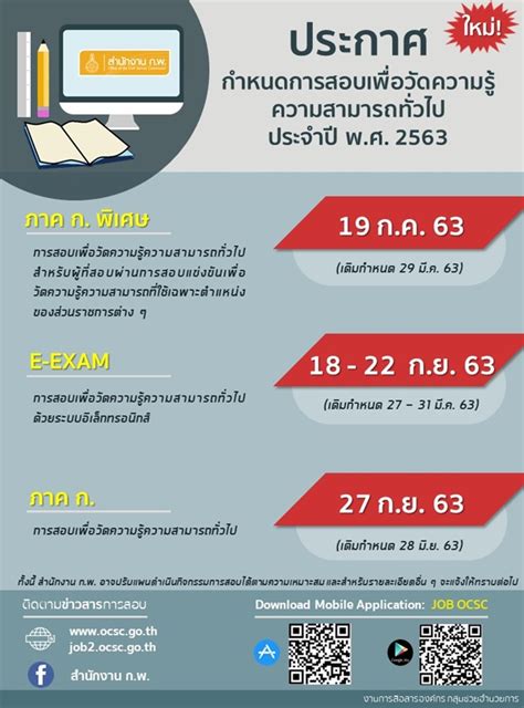 1) ผู้สมัครสอบแบบ paper & pencil สามารถส่งสำเนาผลการทดสอบภาษาอังกฤษ ที่รับรองสำเนาถูกต้อง ลงชื่อกำกับ ระบุเลขประจำตัวสอบ และเลข. สมัครสอบ ก.พ. 2563 เปิดสอบ กพ. ภาค ก ประจำปี 63 (กำหนดการ ...