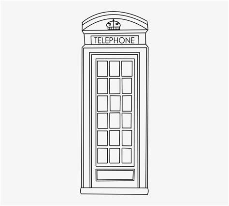 Phone Booth Clipart Black And White Telephone Box Coloring Page