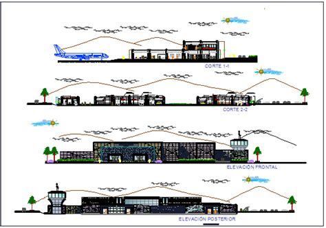 Airport Section View Dwg File Cadbull