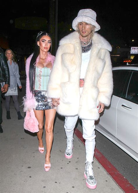 Megan Fox Sparkles In Mini Skirt And Low Cut Top For Date Night With Mgk