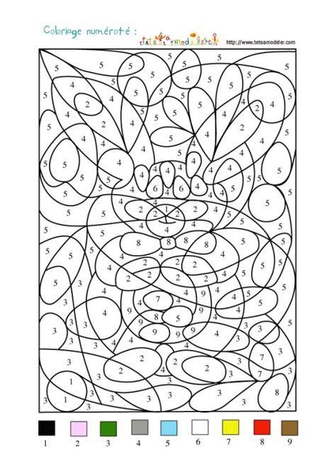 Jeu de coloriage numéroté  chiffres et animal n°1  Jeux coloriage