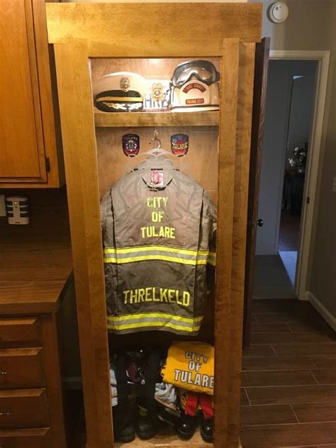 Fire Fighter Lockershadow Box Firefighter Decor Firefighter Man