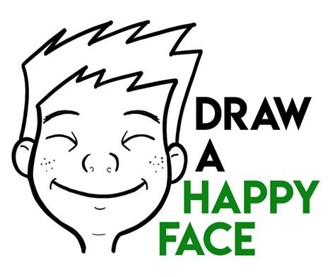 How To Draw Cartoon Facial Expressions Happy Smiling Grinning Ear