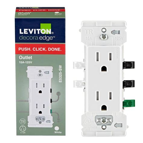 Leviton Decora Edge 15 Amp Tamper Resistant Duplex Outlet White R02