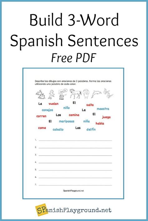 Build Spanish Sentences For Beginners Spanish Playground Spanish Easy