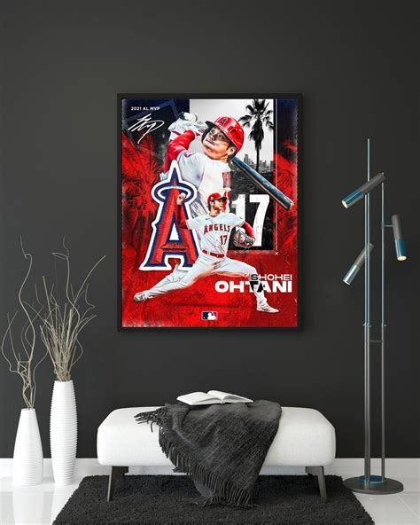 Shohei Ohtani Poster Los Angeles Angels Baseball Print T Etsy