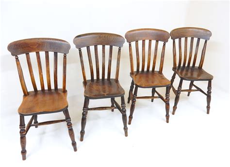 Make mealtimes more inviting with comfortable and attractive dining room and kitchen chairs. Set of 4 Victorian Windsor lath back dining chairs ...