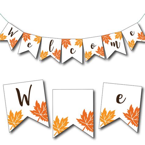 Welcome Banner For Fall Printable Digital File