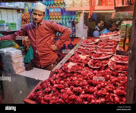 Flower Seller At Nizamuddin Dargah The Sufi Saints Mausoleum Old