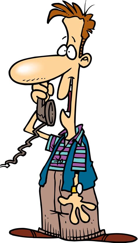 Phone Call Cartoon 🔥female Using Telephone Big Man Woman Cartoon