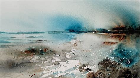 Atmospheric Abstract Watercolour Seascape Tutorial Youtube