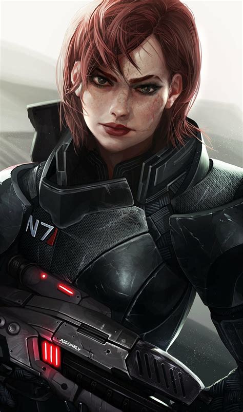 3440x1440px Free Download Hd Wallpaper Fantasy Art Fem Shep Futuristic Gun Mass Effect