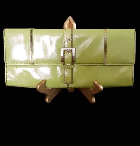 Green Leather Clutch Bag By Kenneth Cole© New York Clutch Bag