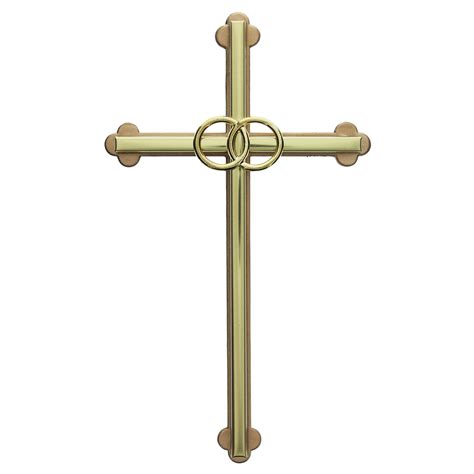 Gold Wedding Cross With Gold Rings 8 Inch The Catholic Company