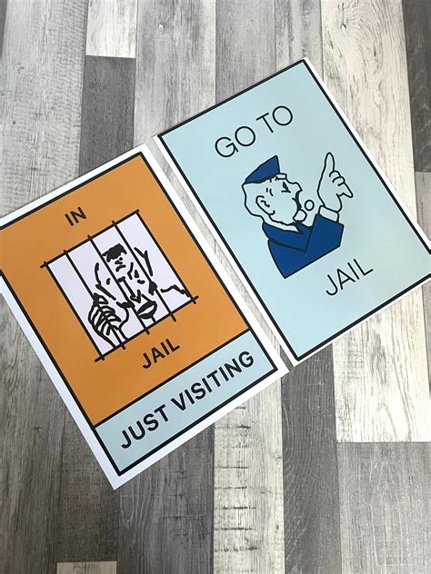Go To Jail Monopoly Art Just Visiting Board Game Print Etsy