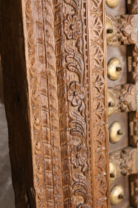83 w gavino sideboard solid teak wood cabinetry natural rattan doors rustic. Metal Studded Highly Carved Solid Teak Wood Entry Door of ...