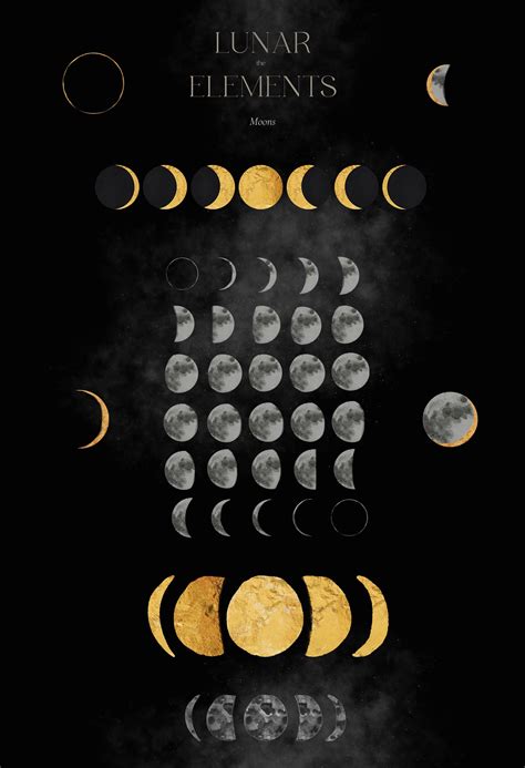 Lunar Calendar 2023 Night Edition Moon Phases Design Cuts