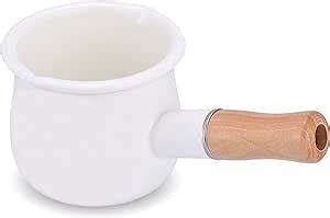 Amazon YumCute Home Enamel Milk Pan With Dual Pour Spout Butter