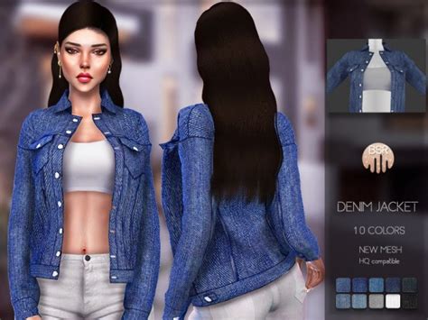 The Sims Resource Denim Jacket Bd119 By Busra Tr • Sims 4 Downloads